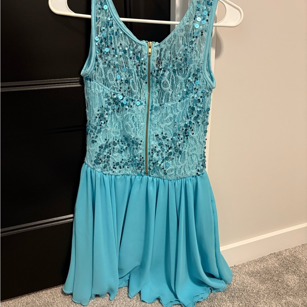 Blue Sequin Lace skating dress